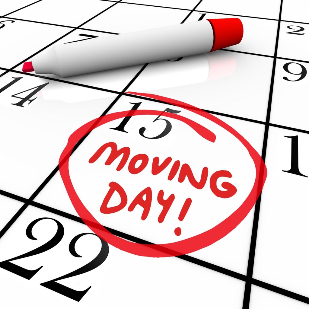 Moving Day Circled Calendar Important Date Reminder