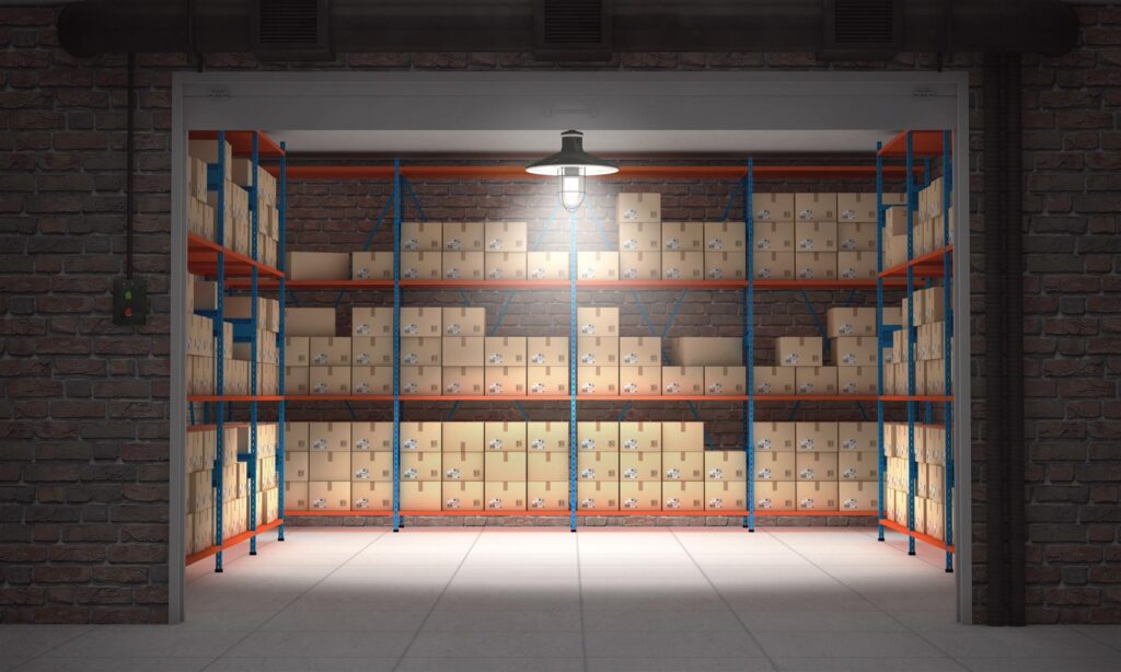 Dimly lit storage unit