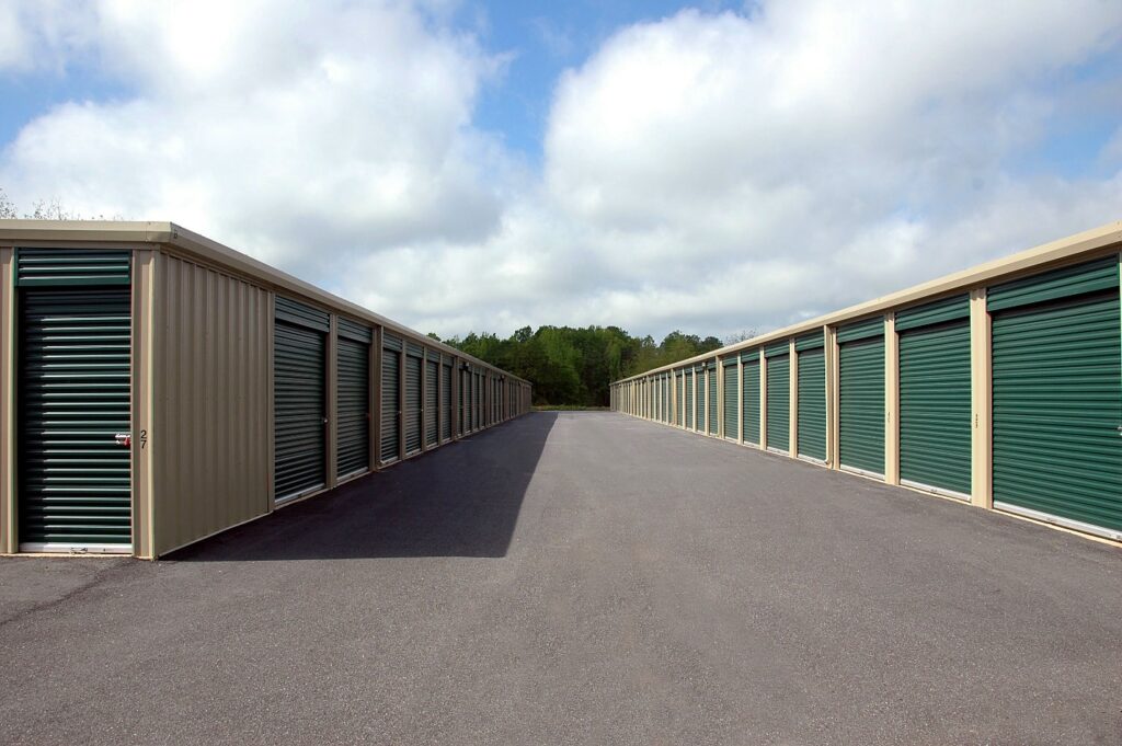 Rows of storage units Rows of storage units